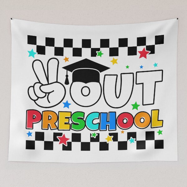 Item preview, Peace Out Preschool, Preschool Graduate, Preschool Grad 2025, Preschool Graduation T-shirt, Checkered  designed and sold by OctonoteStudio.