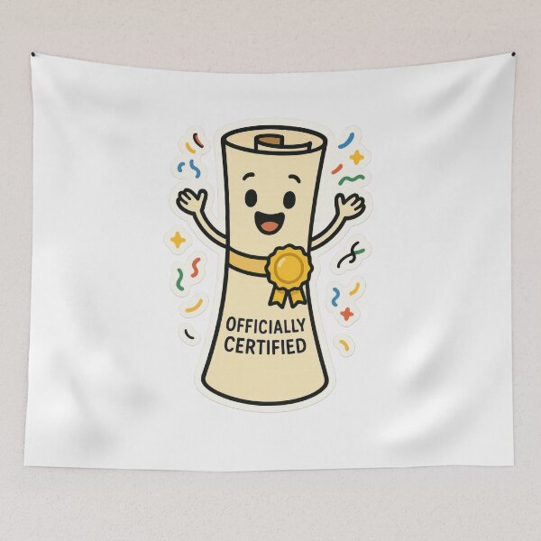 Item preview, Officially Certified – Happy Diploma Graduation Art designed and sold by Trendy Sticker & Merch Collection - Express Yourself.