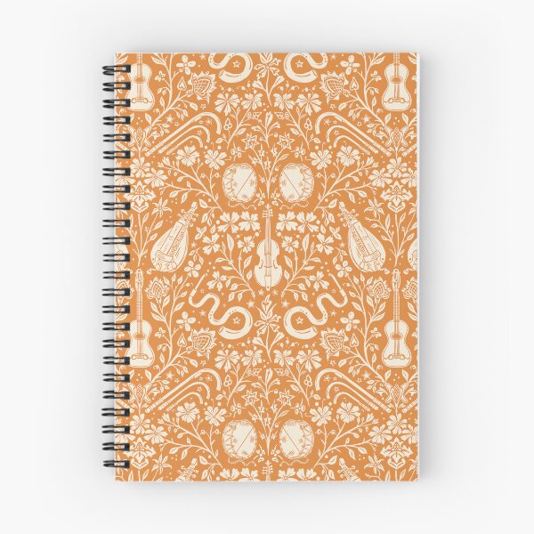 Item preview, Early Music Instruments and Medieval Florals mustard yellow and cream designed and sold by NattyDesigns.
