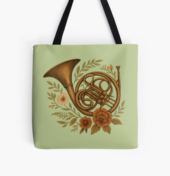 Item preview, Vintage Waldhorn unter Blumen Linke Brust Kunst designed and sold by Meandmyshop.