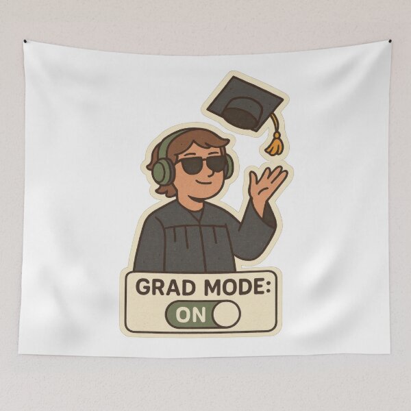 Item preview, Grad Mode ON – Cool Graduate Art designed and sold by Trendy Sticker & Merch Collection - Express Yourself.