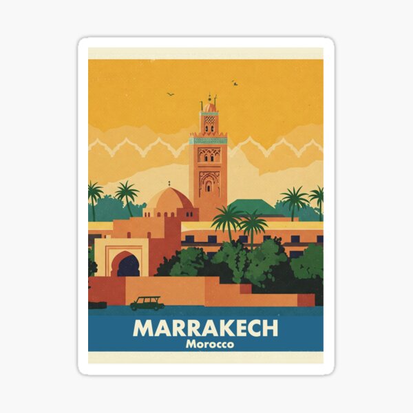 Artikel-Vorschau von Marrakesch, Marokko Vintage Reisedruck, designt und verkauft von BubbleArt21.