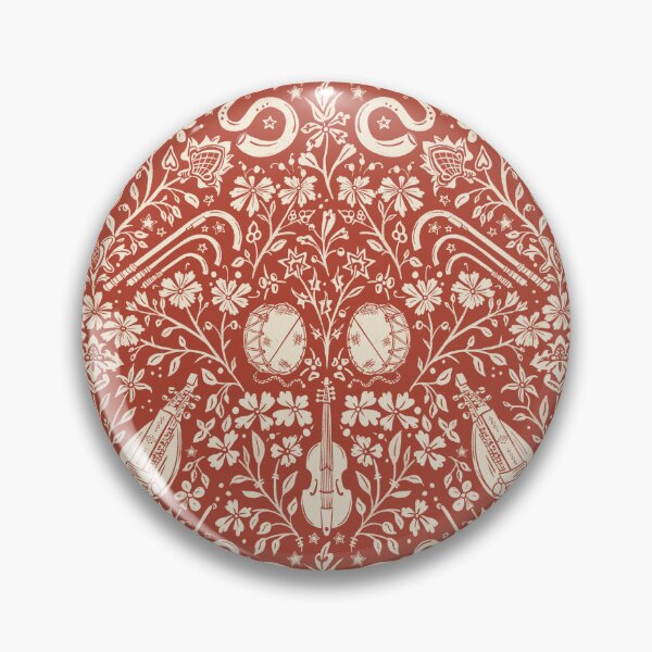 Item preview, Early Music Instruments and Medieval Florals rust and cream designed and sold by NattyDesigns.