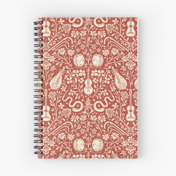 Item preview, Early Music Instruments and Medieval Florals rust and cream designed and sold by NattyDesigns.