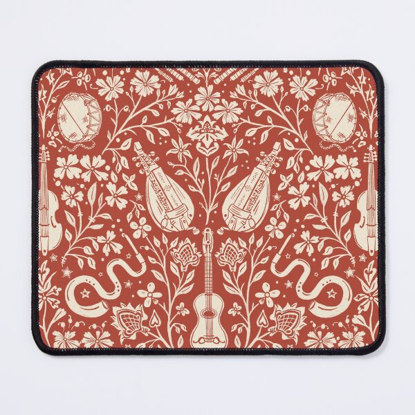 Item preview, Early Music Instruments and Medieval Florals rust and cream designed and sold by NattyDesigns.