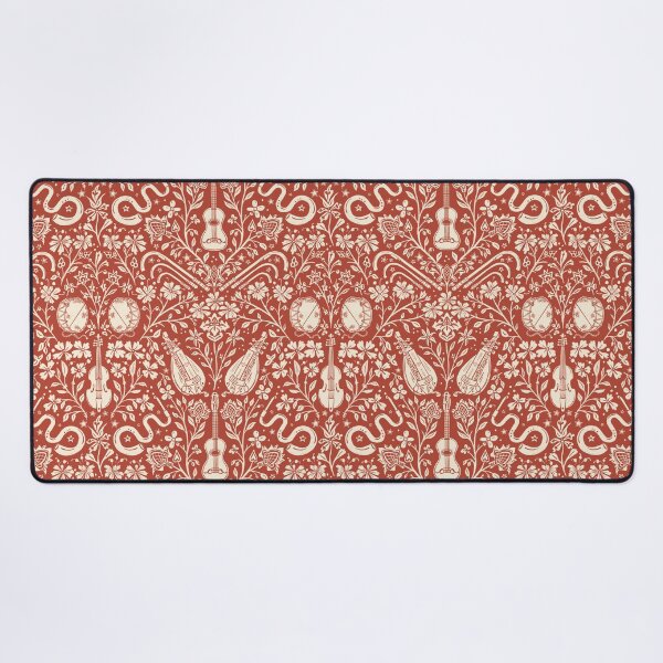 Item preview, Early Music Instruments and Medieval Florals rust and cream designed and sold by NattyDesigns.