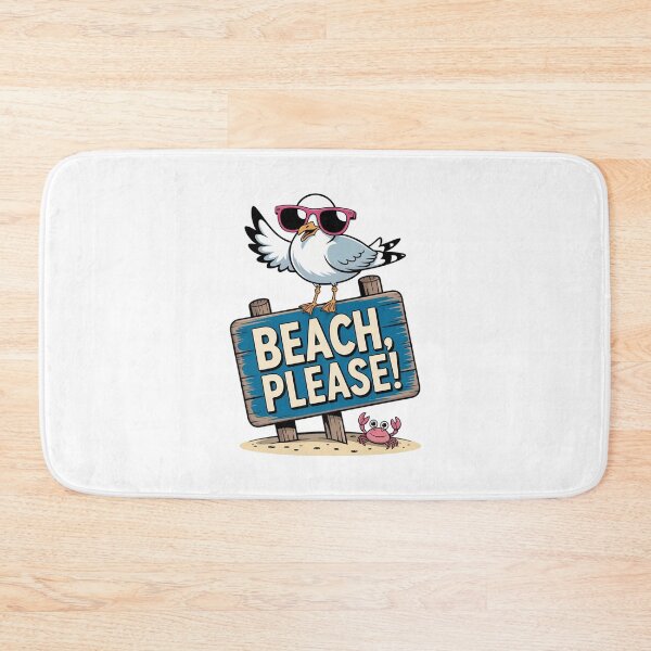 Item preview, Sassy Seagull on Beach Sign – Beach Please Funny Summer designed and sold by MagicWander.