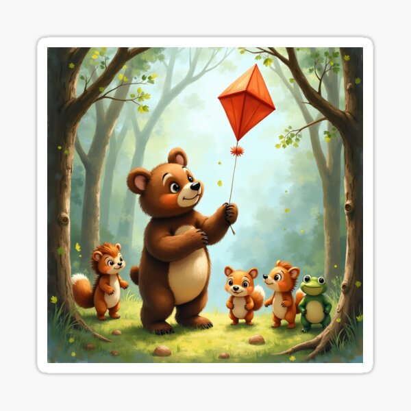 Item preview, Flying a kite with friends designed and sold by MADandSANE-MArt.