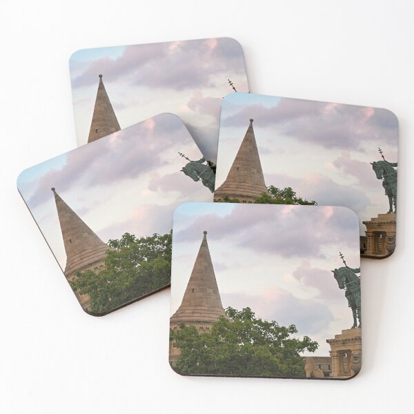 Item preview, Sunset sky over King Matthias statue in Buda Castle, Budapest, Hungary designed and sold by goceris.