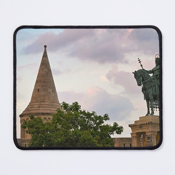 Item preview, Sunset sky over King Matthias statue in Buda Castle, Budapest, Hungary designed and sold by goceris.