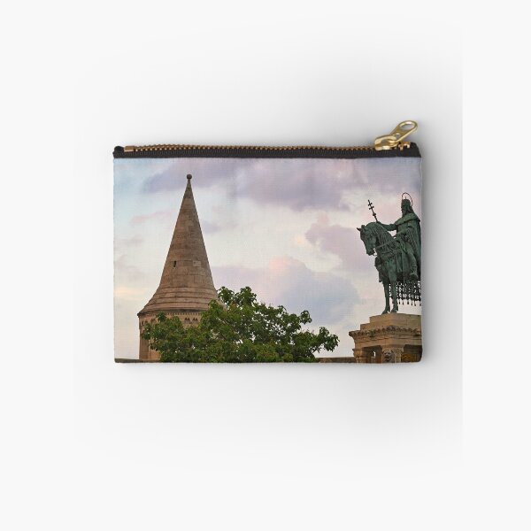 Item preview, Sunset sky over King Matthias statue in Buda Castle, Budapest, Hungary designed and sold by goceris.