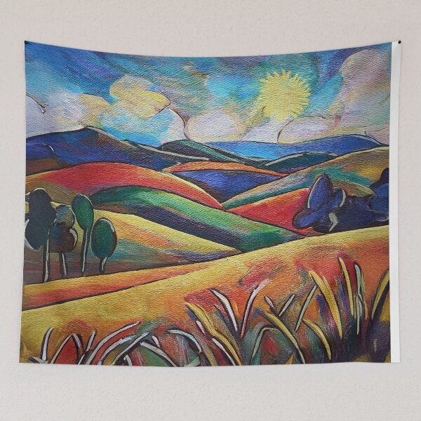 Item preview, A sunny day in the field in cubist style designed and sold by Design your dreams.