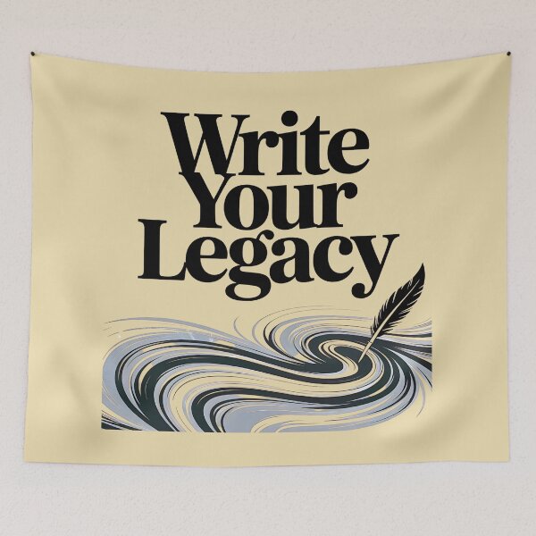 Item preview, Write Your Legacy Art Print | Inspirational Feather Swirl Design designed and sold by pnidesign.