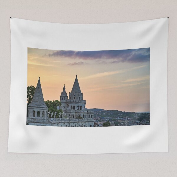 Item preview, Fishermen's Bastion in Budapest in the sunset designed and sold by goceris.