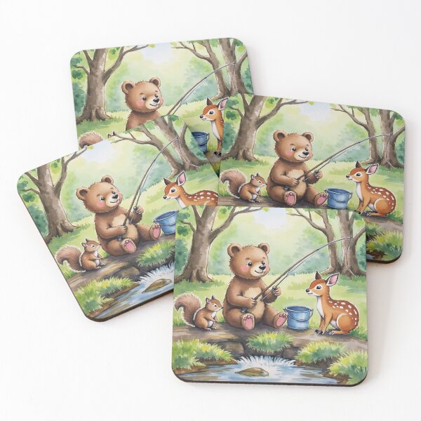 Item preview, Young bear fishing. designed and sold by MADandSANE-MArt.