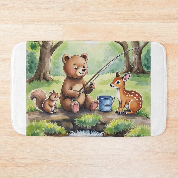 Item preview, Young bear fishing. designed and sold by MADandSANE-MArt.