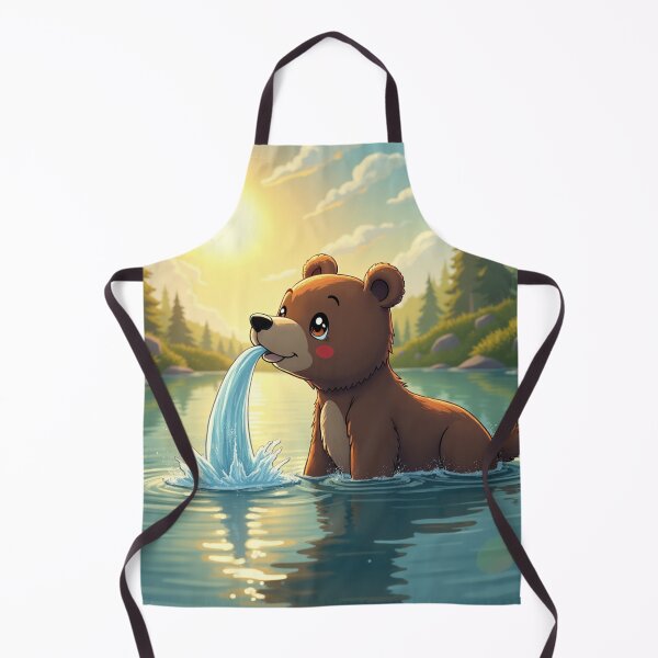 Item preview, Young bear splashing in the lake designed and sold by MADandSANE-MArt.