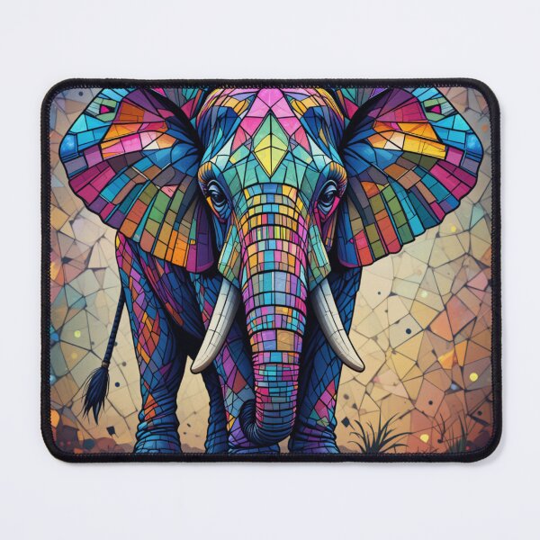 Item preview, Elephant mosaic, mosaique art print decoration designed and sold by X-ecute.