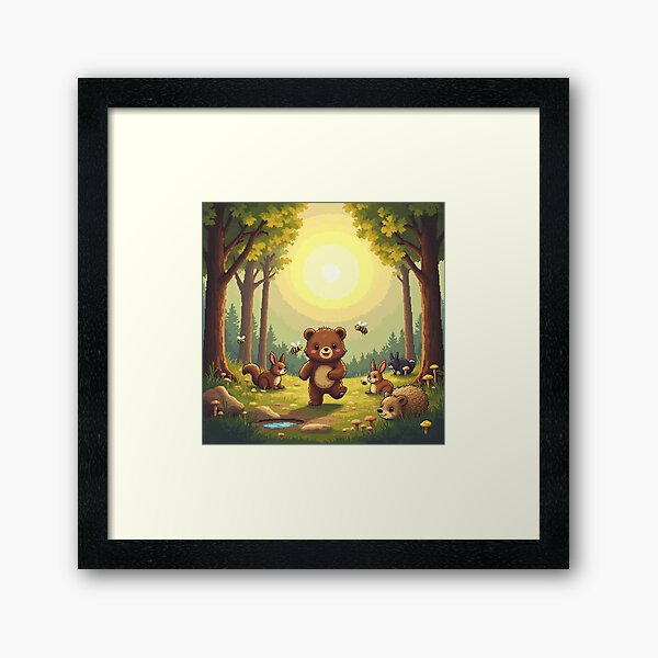Aperçu de l'œuvre Jeune ours au soleil du soir créée et vendue par MADandSANE-MArt.