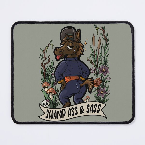 Item preview, Swamp Ass & Sass – Blue Collar Humor Sticker for the Chronically Sweaty designed and sold by Feral-by-Elsie.