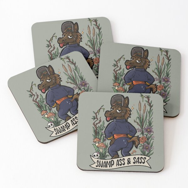 Item preview, Swamp Ass & Sass – Blue Collar Humor Sticker for the Chronically Sweaty designed and sold by Feral-by-Elsie.