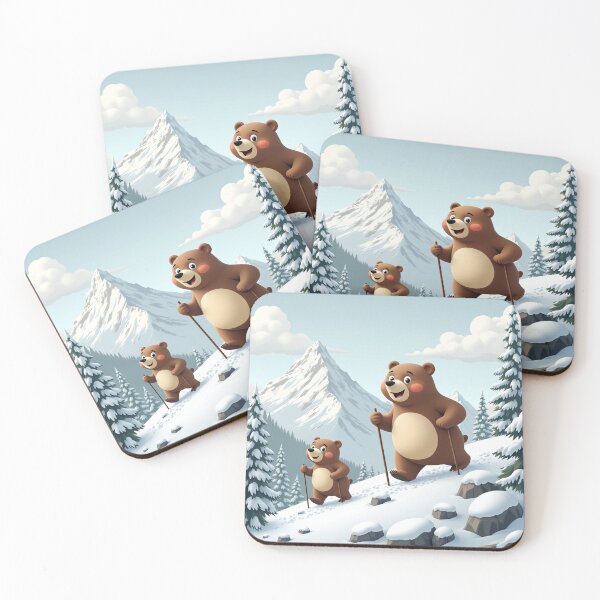 Item preview, Young bear with papa bear in the snow designed and sold by MADandSANE-MArt.