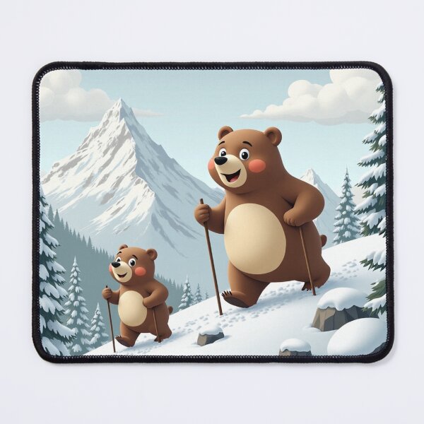 Item preview, Young bear with papa bear in the snow designed and sold by MADandSANE-MArt.