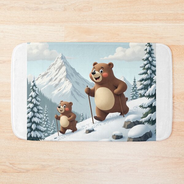 Item preview, Young bear with papa bear in the snow designed and sold by MADandSANE-MArt.