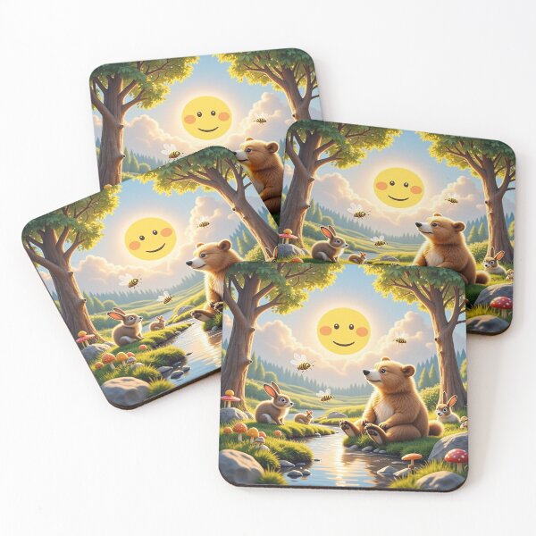 Item preview, Young bear and the silence by the river designed and sold by MADandSANE-MArt.