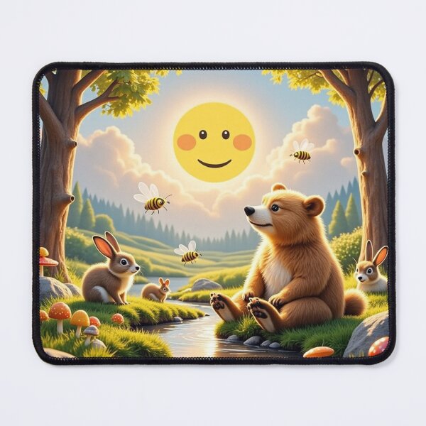 Item preview, Young bear and the silence by the river designed and sold by MADandSANE-MArt.