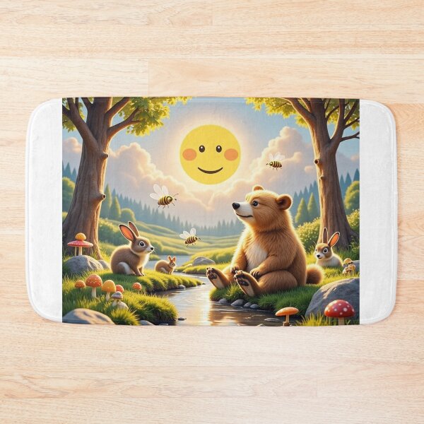 Item preview, Young bear and the silence by the river designed and sold by MADandSANE-MArt.