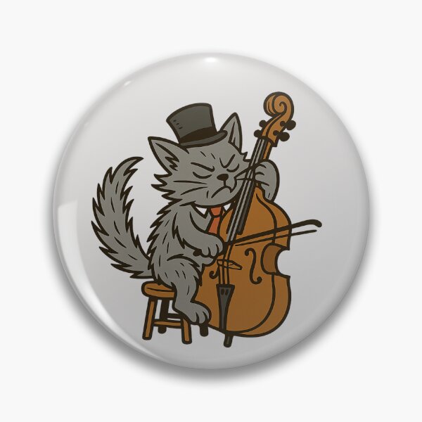 Item preview, Left Chest Cat Playing Double Bass designed and sold by Meandmyshop.