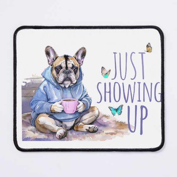 Item preview, Just Showing Up - French Bulldog in Hoodie with Butterflies designed and sold by ArtisticDesignsbyLinda.
