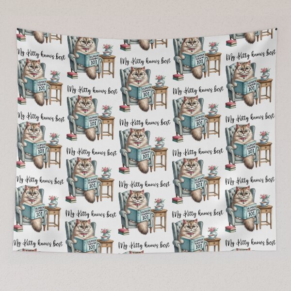 Artikelvorschau, Meine Katze weiß es am besten – Lustige Katze mit Brille liest Menschentraining 101 – Humor-Design für Katzenliebhaber entworfen und verkauft von WHDProduction45.