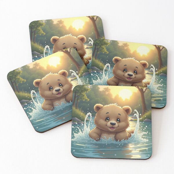 Item preview, Young bear in the lake designed and sold by MADandSANE-MArt.