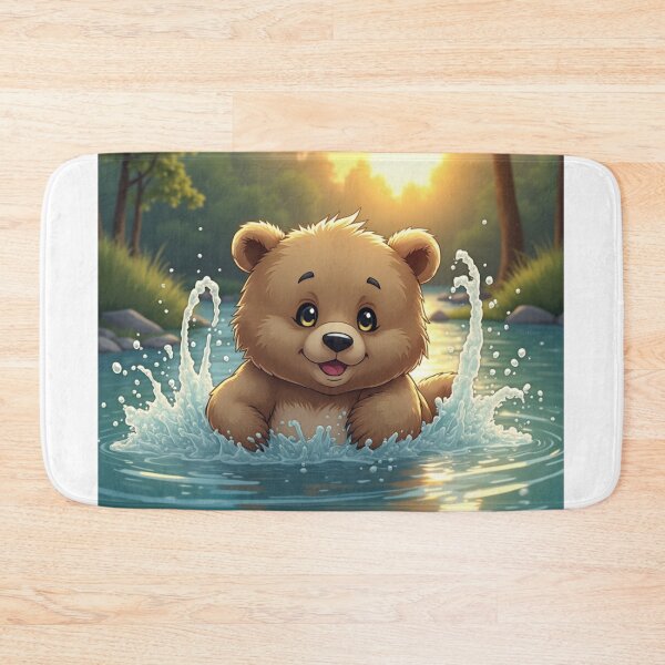 Item preview, Young bear in the lake designed and sold by MADandSANE-MArt.