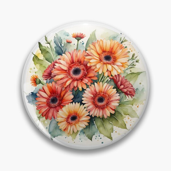 Item preview, Watercolor gerbera flowers designed and sold by PrintLabStudio.