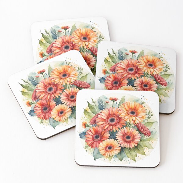 Item preview, Watercolor gerbera flowers designed and sold by PrintLabStudio.