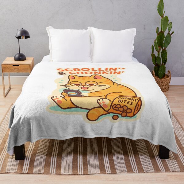 Item preview, Scrollin’ & Chonkin’ – Funny Cat Meme Design for Lazy Vibes designed and sold by FurRealTees.