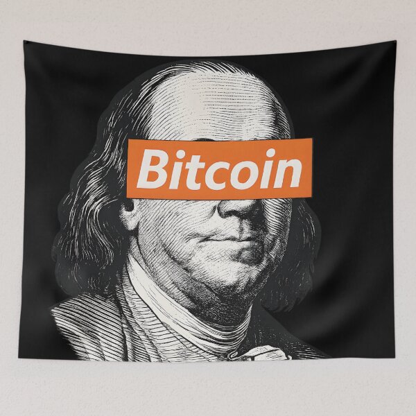 Item preview, Benjamin Franklin Bitcoin Art – Crypto Pop Streetwear designed and sold by WAUZ.