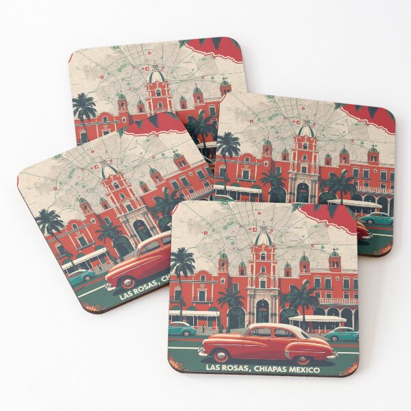 Item preview, Las Rosas Chiapas Mexico 1950s Vintage Travel Tourism Map designed and sold by TravelersGems.