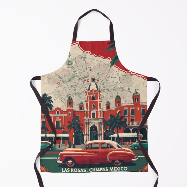 Item preview, Las Rosas Chiapas Mexico 1950s Vintage Travel Tourism Map designed and sold by TravelersGems.