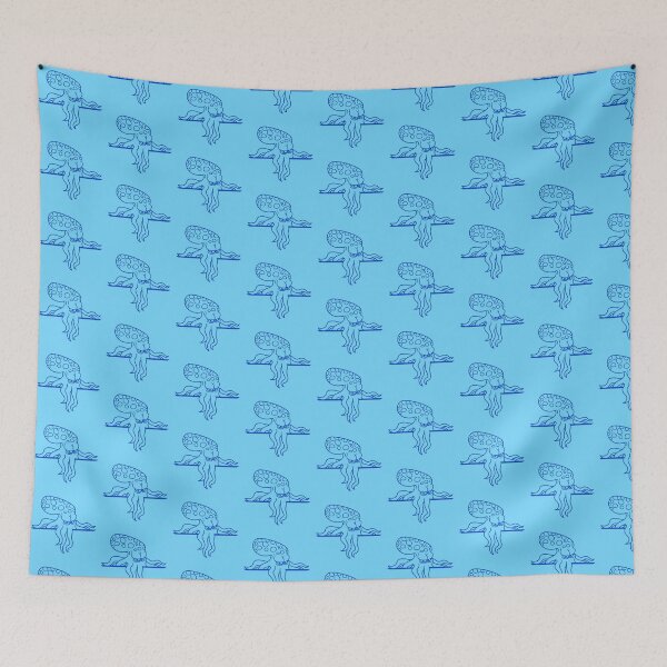 Item preview, Octopus behind wall fence sign bag looks angry designed and sold by shirt-o-mat.