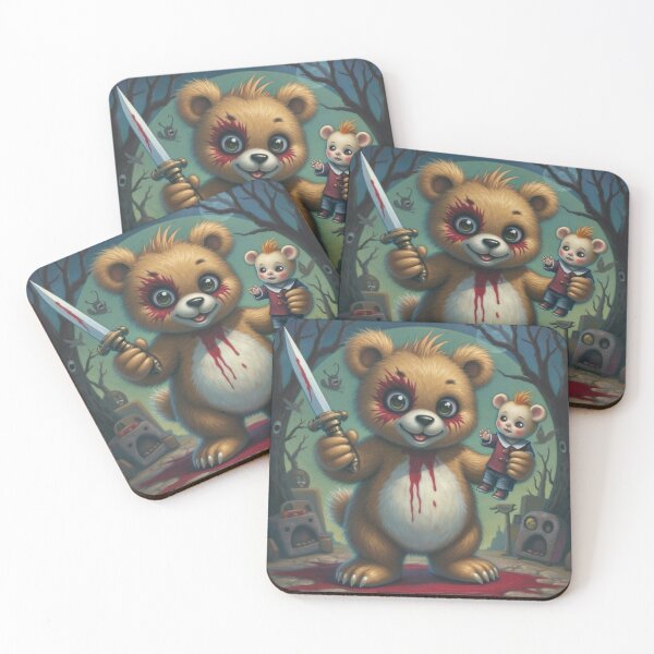 Item preview, Bear with scary face paint designed and sold by MADandSANE-MArt.