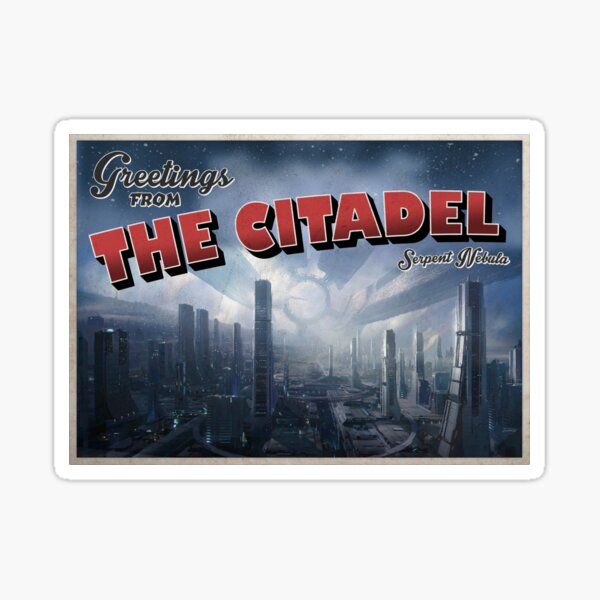 Item preview, Mass Effect Inspired 'Greetings from the Citadel' Vintage / Retro Postcard Weathered Design designed and sold by Mercy Apparel.
