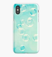 Bubble Photography, Laundry Room Bathroom Soap Bubbles, Aqua Teal iPhone Case