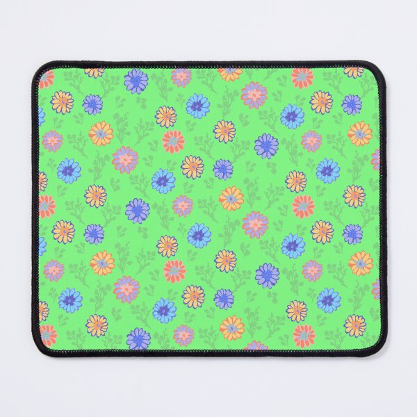 Item preview, Fun Flowers Half-Drop on Bright Green 80ff81 designed and sold by Art in My Loft.