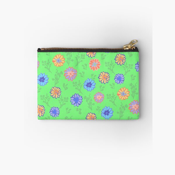 Item preview, Fun Flowers Half-Drop on Bright Green 80ff81 designed and sold by Art in My Loft.