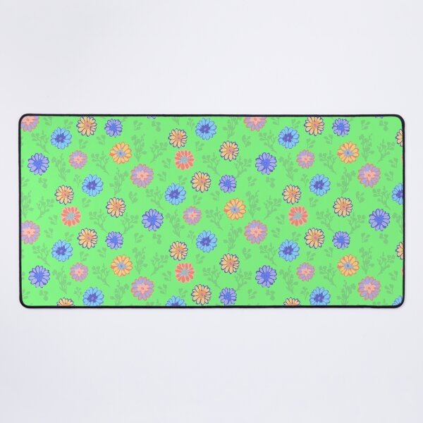 Item preview, Fun Flowers Half-Drop on Bright Green 80ff81 designed and sold by Art in My Loft.