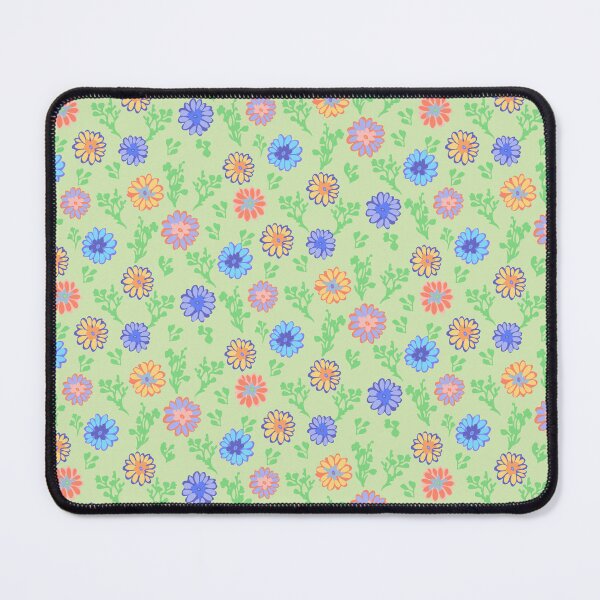 Item preview, Fun Flowers Half-Drop on Soft Green d3e7b3 designed and sold by Art in My Loft.